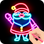 Draw Glow Christmas Logo