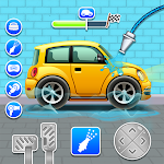 Kids Car Wash Service Auto Workshop Garage Logo
